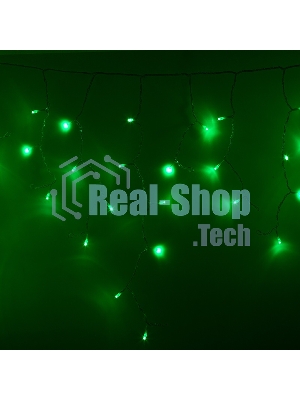 Гирлянда Neon-night Айсикл (бахрома) светодиодный, 2,4 х 0,6 м, прозрачный провод, 230 В, диоды зеленые, 88 LED
