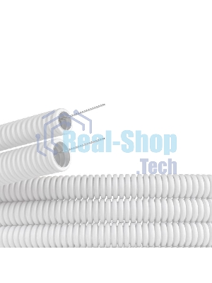 Труба гибкая гофрированная ПЛЛ 20мм с протяжкой не содержит галогенов ПВ-0 (100м) белый 81820 DKC