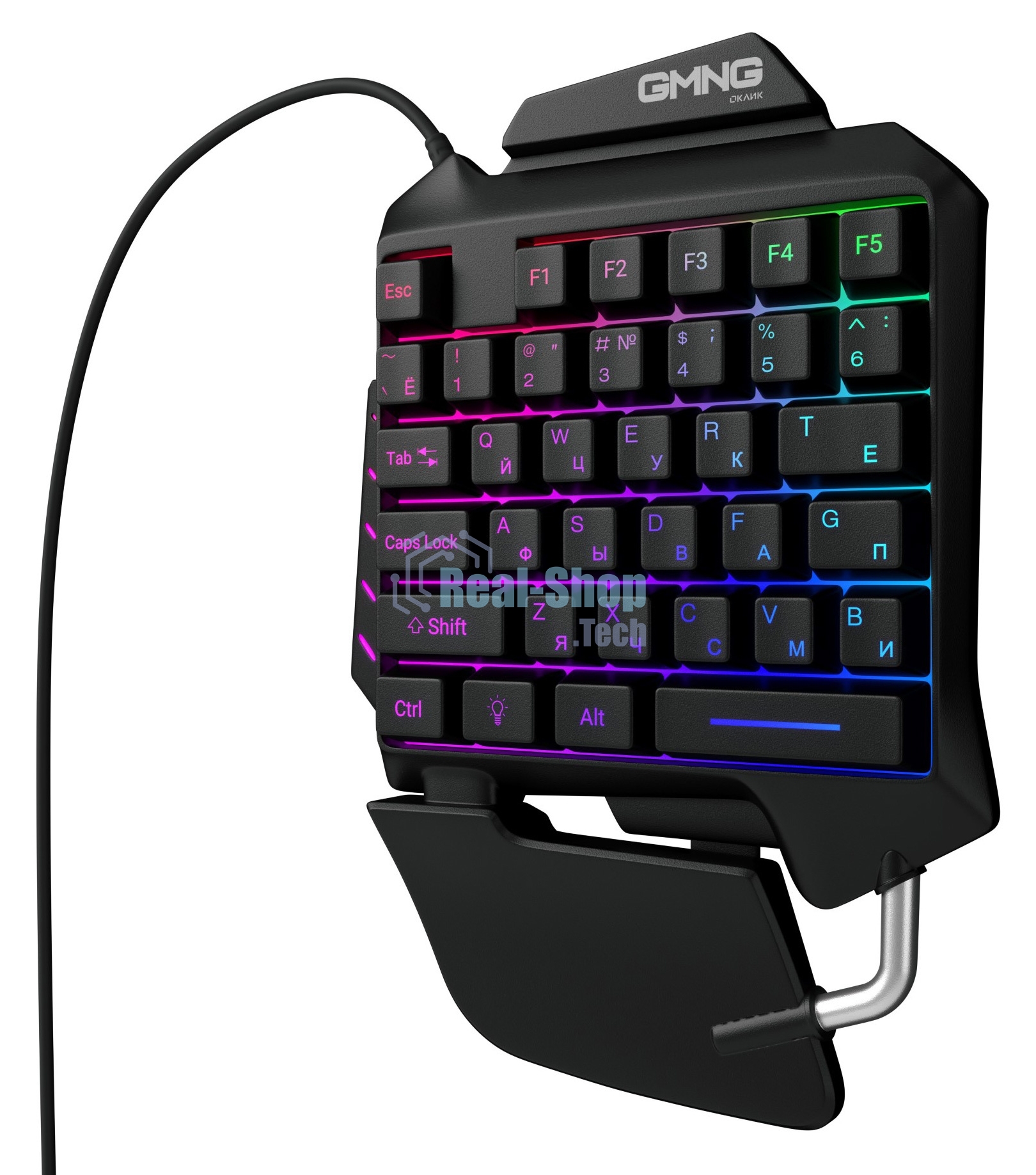 Игровой блок Oklick/Оклик GMNG 703GK черный USB for gamer LED (подставка для запястий)