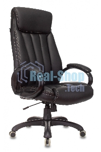 Кресло руководителя Бюрократ T-9922N Leather Venge Black черный, эко.кожа, крестовина пластик