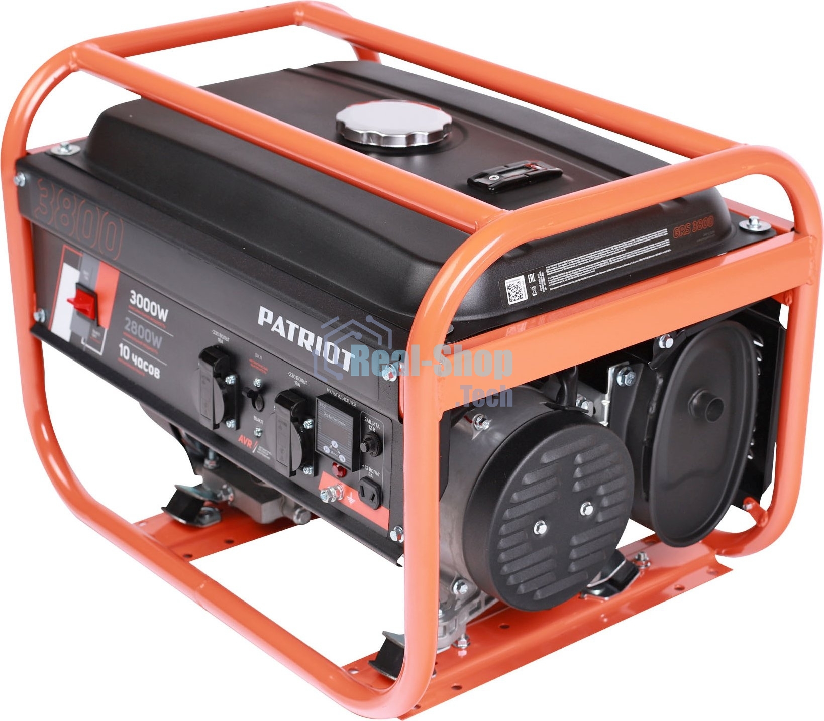 Электрогенератор бензиновый Patriot GRS 3800, 3 кВт, 62 дБ, 40 кг