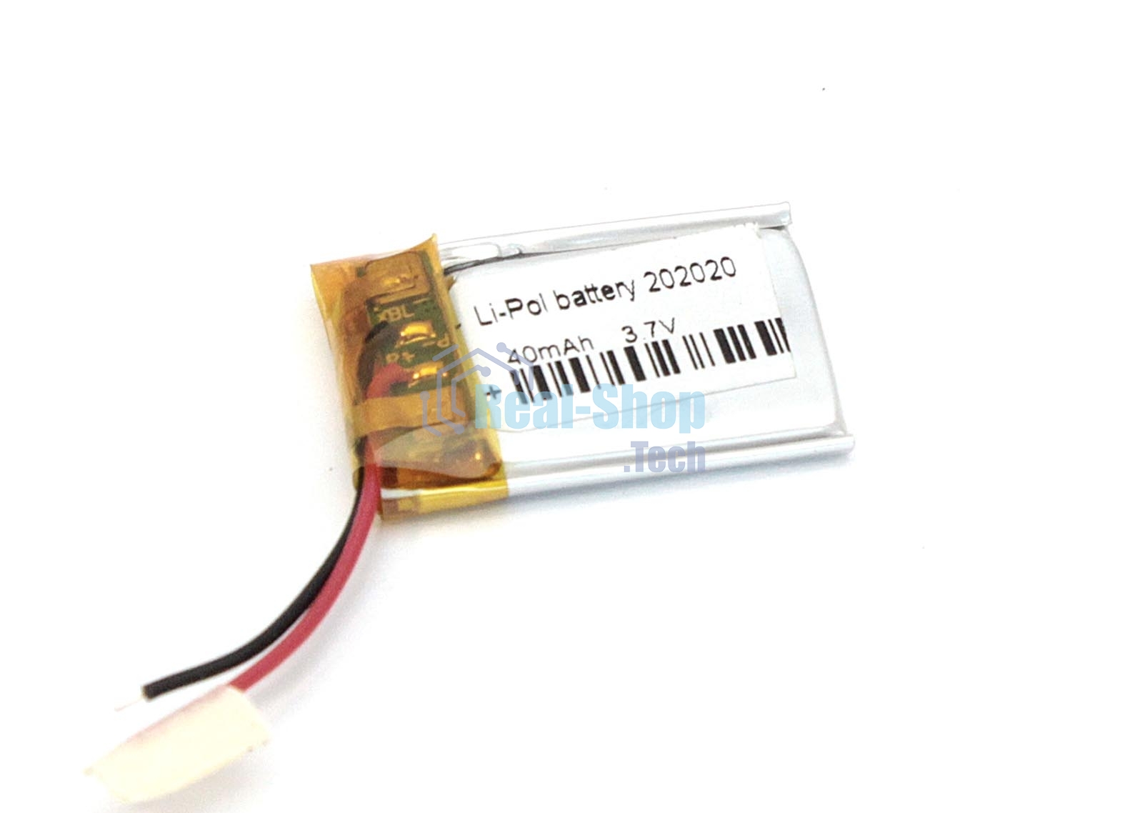 Аккумулятор Li-Pol (батарея) 2x20x20мм 2pin 3.7V/40mAh