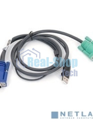 Кабель KVM ATEN 2L-5205U USB(тип А Male)+HDB15(Male) (-) SPHD15(Male) 5,0м., черный.
