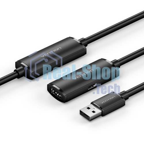 Активный кабель-удлинитель Vention USB 2.0 AM/AF с усилителем - 20м черный