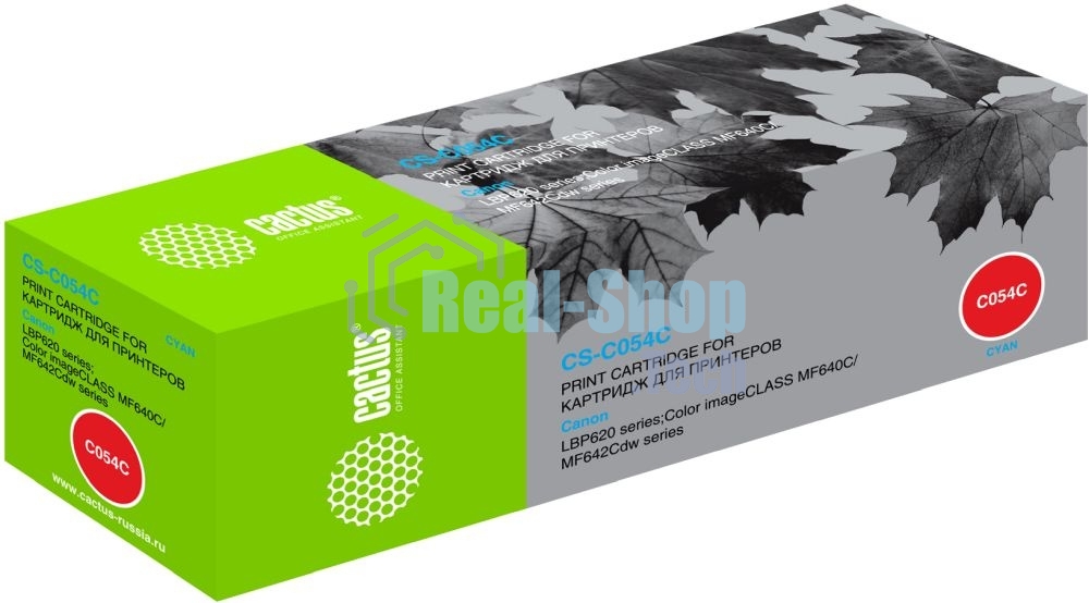 Картридж лазерный Cactus CS-C054C голубой (1200 стр.) для Canon LBP 621Cw/623Cdw/641Cw/643Cdw