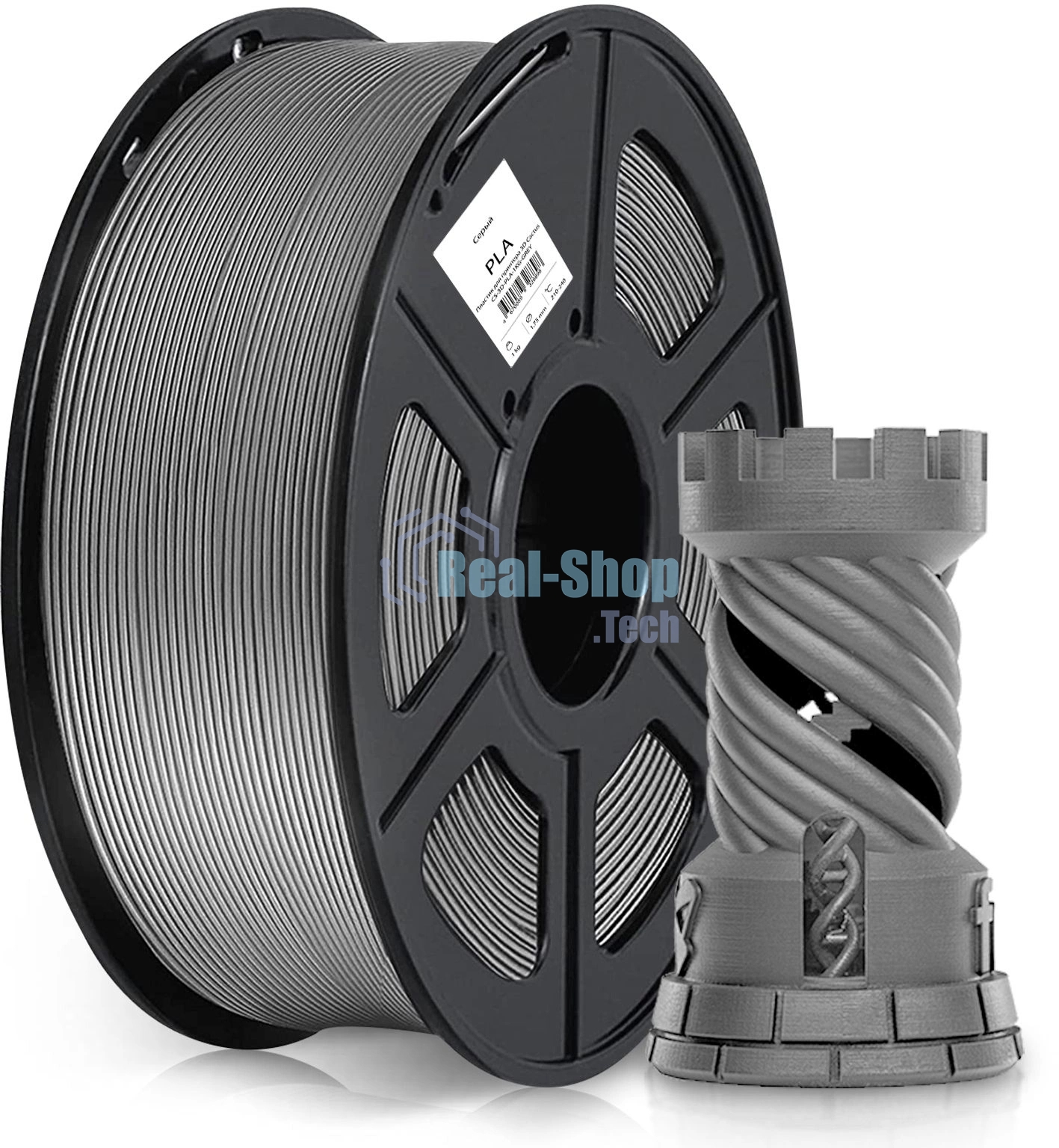 Пластик для принтера 3D Cactus CS-3D-PLA-1KG-GREY PLA d1.75мм 1кг 1цв.