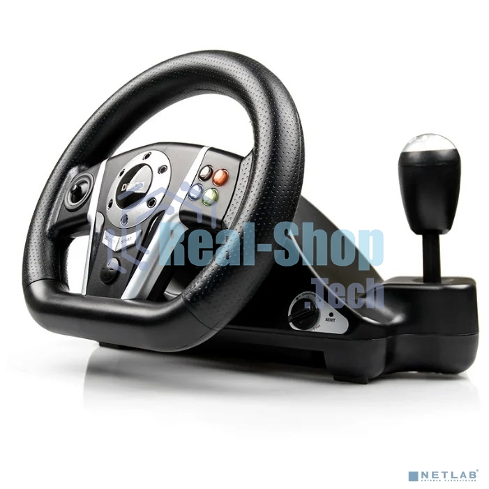 Игровой руль Dialog GW-235VR GranTourismo- вибро, 2педали+рычаг, PC USB/PS4&3/XB1&360/Android/Switch