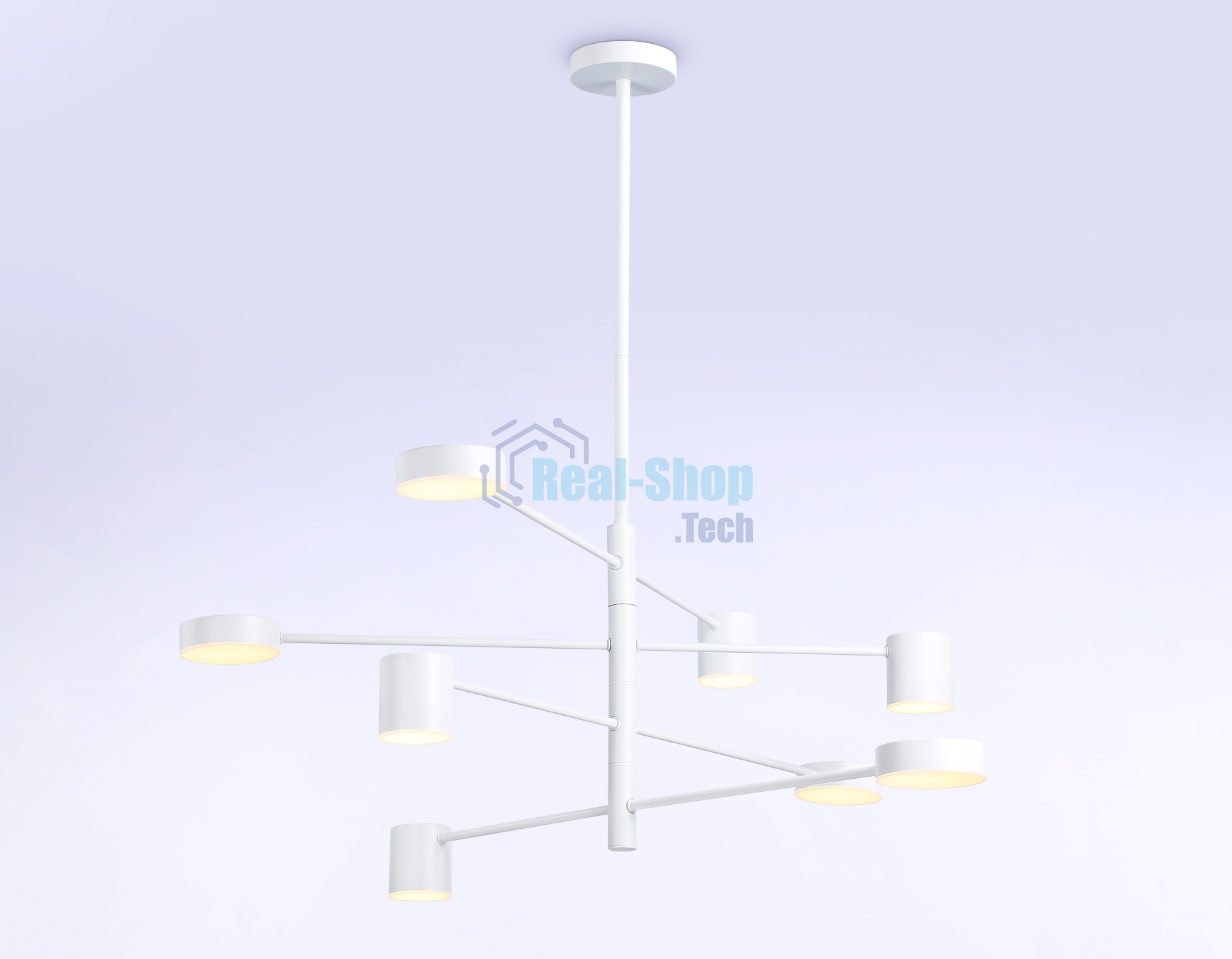 Подвесной светодиодный светильник Ambrella light FL51688/8 WH белый 3000K/4200K/6400K 48W D900*1000 (Без ПДУ)