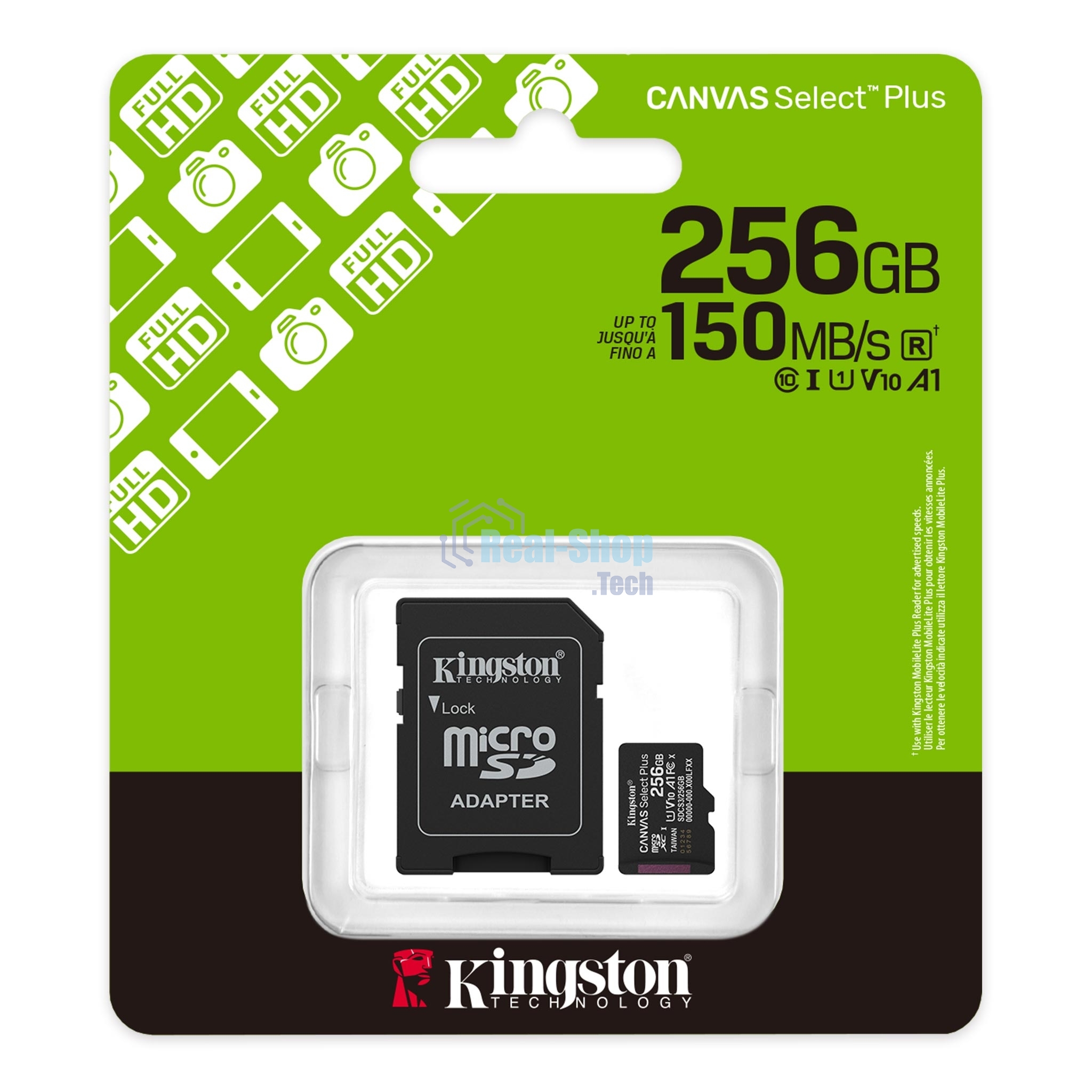 Флеш карта microSDXC 256Gb Kingston SDCS3/256Gb Canvas Select Plus + adapter