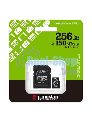 Флеш карта microSDXC 256Gb Kingston SDCS3/256Gb Canvas Select Plus + adapter
