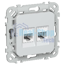 FLITE Розетка 2-ая компьютерная RJ45 кат.5Е UTP РК5е-2-0-ФлЖ жемчуг | FI-K22-1-K36 | IEK