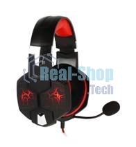 Гарнитура проводная игровая RUSH TAIPAN, динамики 50мм, велюровые амбушюры, вирт.звук 7.1, чер/кр (SBHG-3200)