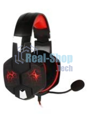 Гарнитура проводная игровая RUSH TAIPAN, динамики 50мм, велюровые амбушюры, вирт.звук 7.1, чер/кр (SBHG-3200)