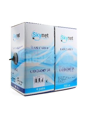 Кабель SkyNet Light UTP outdoor 4x2x0,46, медный, FLUKE TEST, кат.5e, однож., 305 м, box, черный