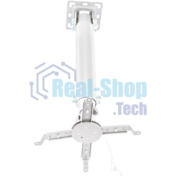 Крепление потолочное Kromax PROJECTOR-100 белый для проектора, 3 ст свободы, наклон 30°, вращение на 360°, от потолка 470-670 мм, нагрузка до 20 кг