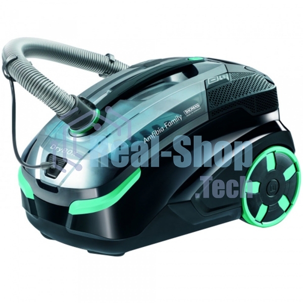Моющий пылесос Thomas DRYBOX AMFIBIA FAMILY черный/бирюзовый, 325/1700Вт, уборка влажная/сухая, пылесборник контейнер 2.6 л