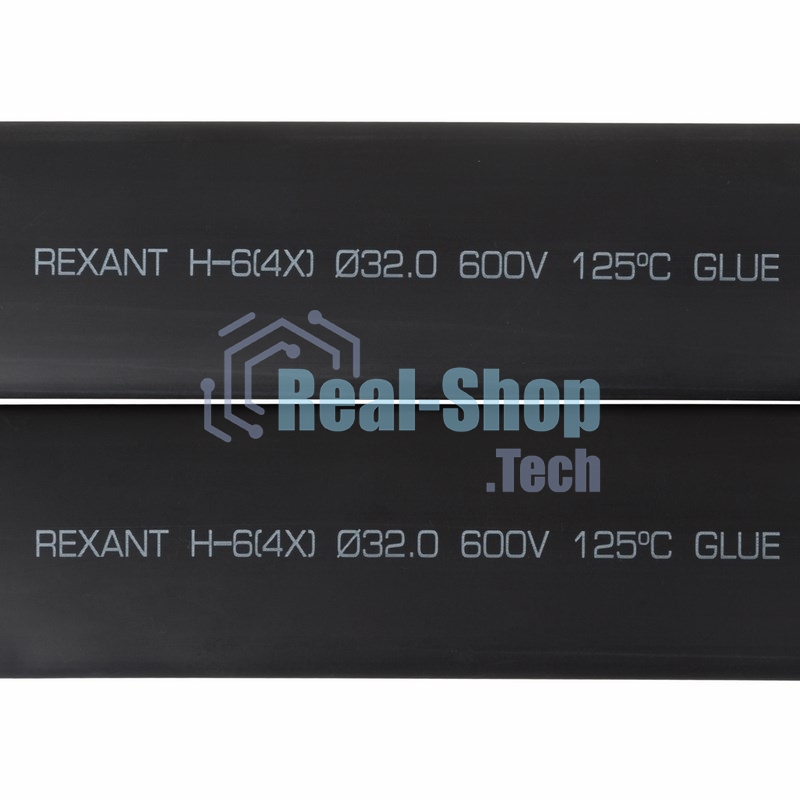 Термоусаживаемая трубка клеевая Rexant 32,0/8,0 мм, (4:1) черная, упаковка 5 шт. по 1 м