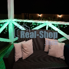 Гирлянда Neon-night Айсикл (бахрома) светодиодный, 2,4 х 0,6 м, прозрачный провод, 230 В, диоды зеленые, 88 LED