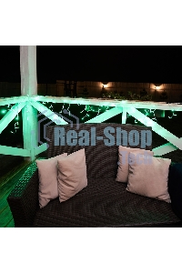 Гирлянда Neon-night Айсикл (бахрома) светодиодный, 2,4 х 0,6 м, прозрачный провод, 230 В, диоды зеленые, 88 LED