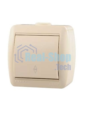 Выключатель LEZARD 710-0300-105проходной 1клавиша наруж.проводки серии Ната белый