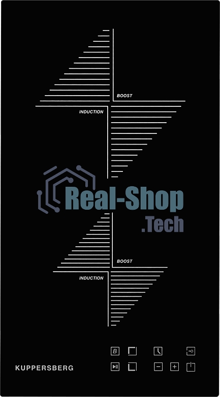 Индукционная варочная панель Kuppersberg ICO 301 / домино, ширина 30 см, 2 зоны индукционного нагрева, сенсорное управление, 3 цифровых дисплея, 9 уровней мощности, таймер,автоотключение, защита от перелива, защита от детей, индикаторы остаточного тепла, 