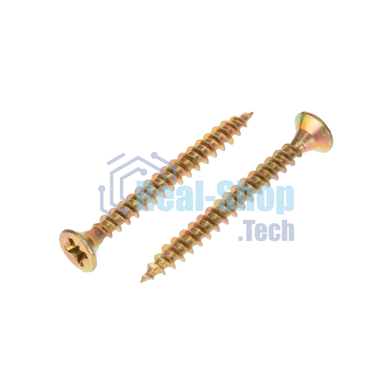 Саморез универсальный Kranz 4х35, желтый цинк, пакет (50 шт./уп.)