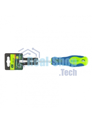 Отвертка, SL6,0 х 100 мм, CrV, двухкомпонентная рукоятка Сибртех