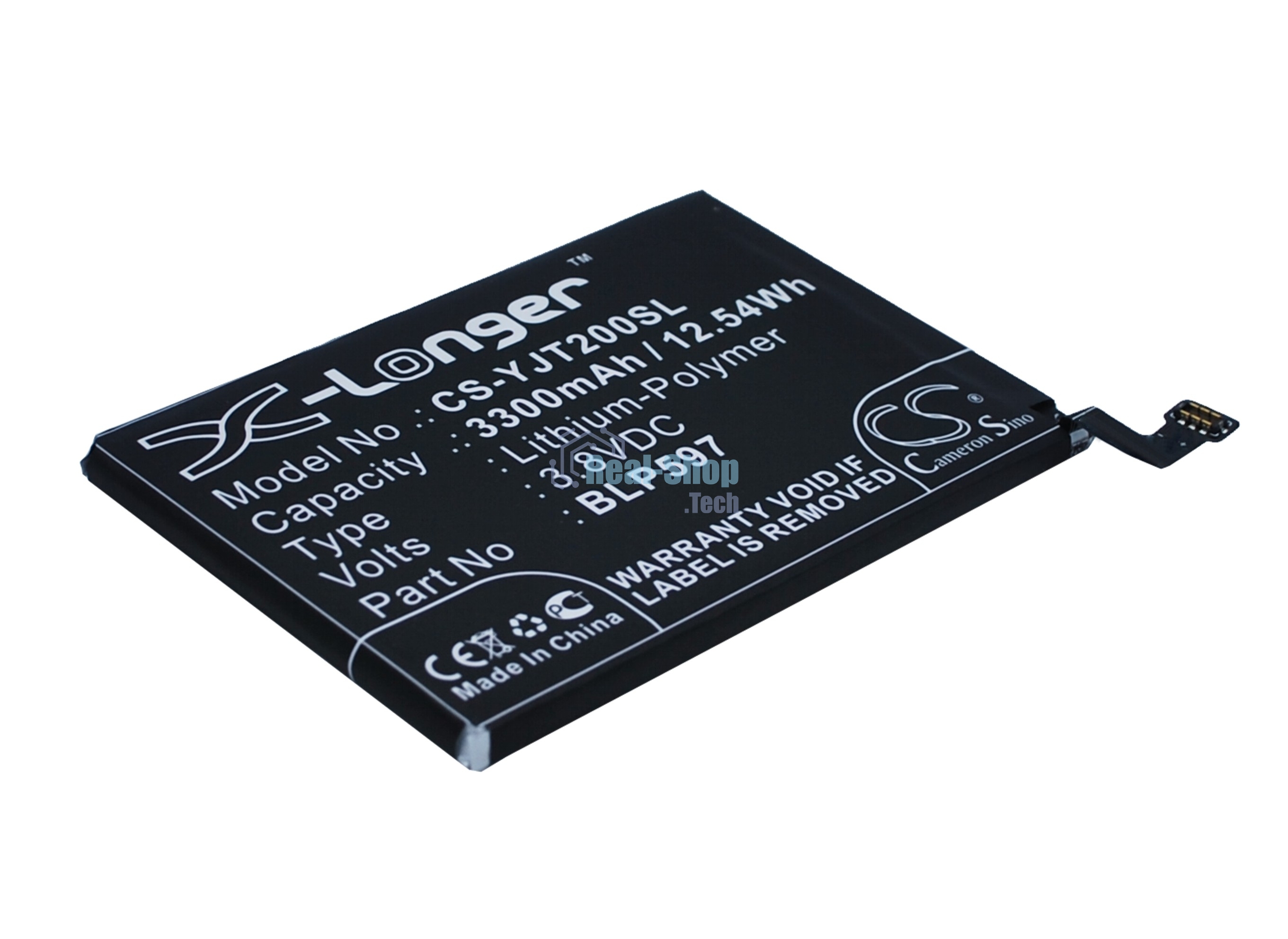 Аккумулятор CameronSino CS-YJT200SL BLP597 для OnePlus 2 3.8V / 3300mAh / 12.54Wh