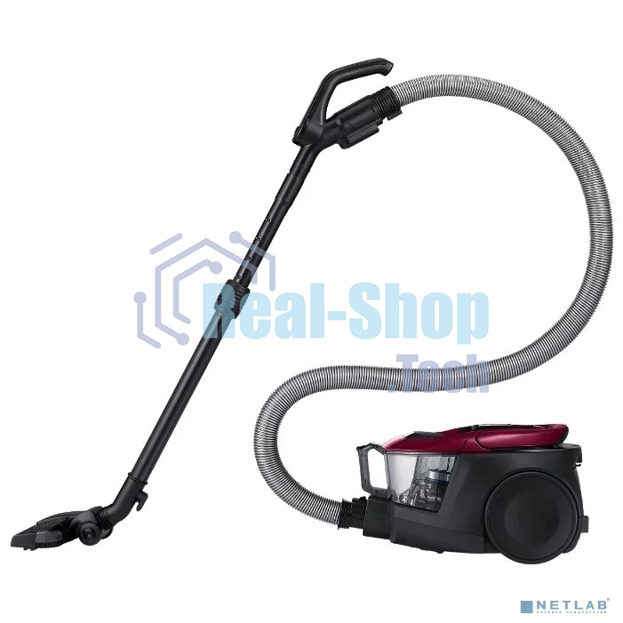 Пылесос Samsung VC18M31A0HP бордовый/черный, 380/1800 Вт, уборка сухая, пылесборник контейнер 2 л