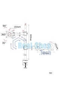 Кронштейн для монитора/ноутбука Cactus CS-VM-LH07-AL серебряный 13