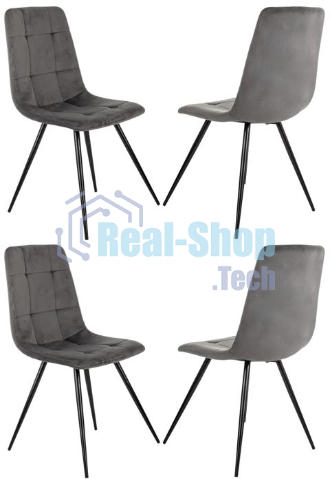 Стул для дома Бюрократ CH-K1_4 комплект 4 шт т. серый Holland 18 металл черный на ножках