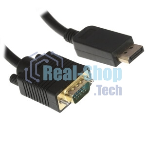 Кабель Cablexpert mDP-VGA, 20M/15M, 1.8м, черный, позол.разъемы, пакет (CC-mDPM-VGAM-6)