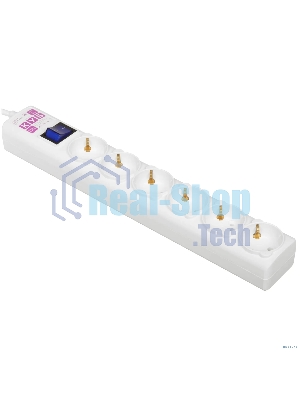 Фильтр-удлинитель Power Cube 3,0 м 6 розеток с заземлением (белый) 16А/3,5кВт/ Surge protector Power Cube 3,0 m 6 outlets (white) 16A / 3,5kVt