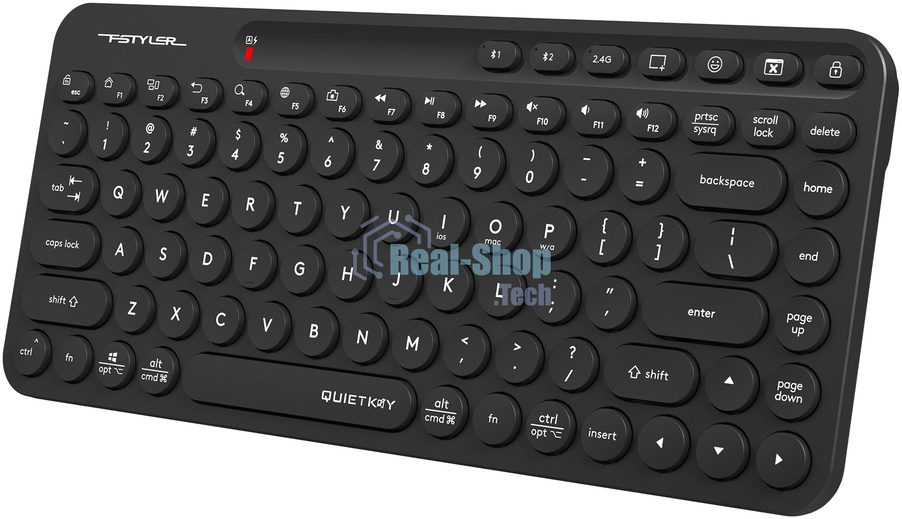 Клавиатура беспроводная A4Tech Fstyler FBK36C AS, USB, Bluetooth/Радиоканал, черный