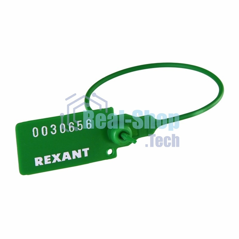 Пломба пластиковая номерная Rexant 220 мм зеленая