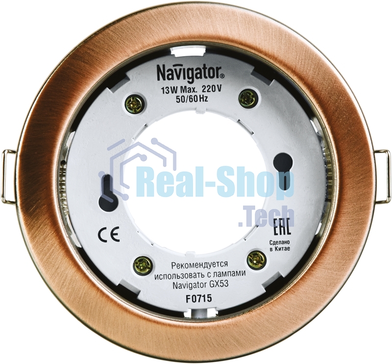 Светильник светодиодный Navigator ДВО NGX-R1-006-GX53 220В GX53 IP20 черненая медь
