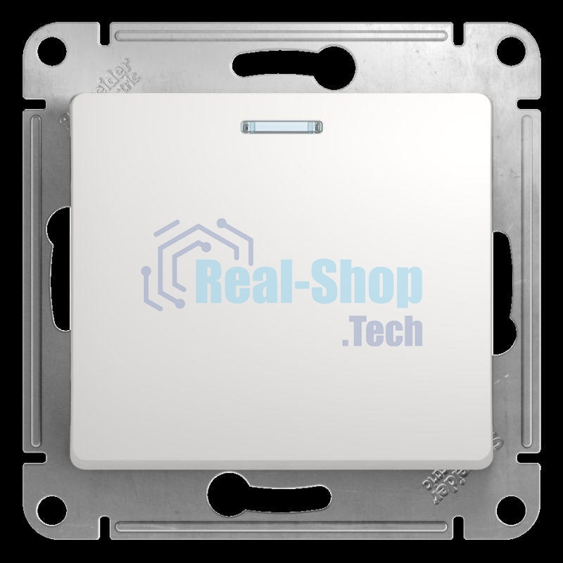 Механизм выключателя 1-кл. СП Glossa 10А IP20 10AX с подсветкой бел. SchE GSL000113