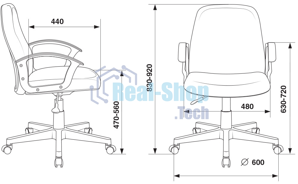Кресло компьютерное Бюрократ CH-808-LOW/#B 3С11 черный, низкая спинка, сиденье на пиастре