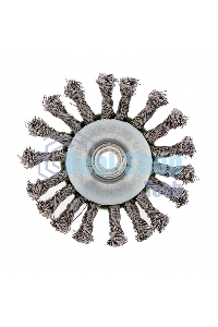 Щетка для УШМ Сибртех 115 мм, М14, Тарелка, крученая проволока 0,5 мм