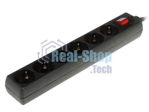Сетевой фильтр 5bites GARDA SP6B-550 6S/3x0.75 мм2/5 м/черный