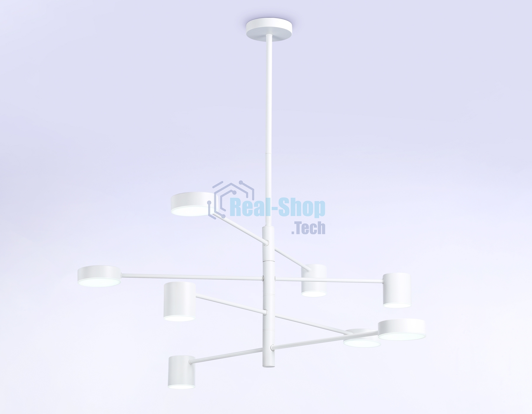 Подвесной светодиодный светильник Ambrella light FL51688/8 WH белый 3000K/4200K/6400K 48W D900*1000 (Без ПДУ)