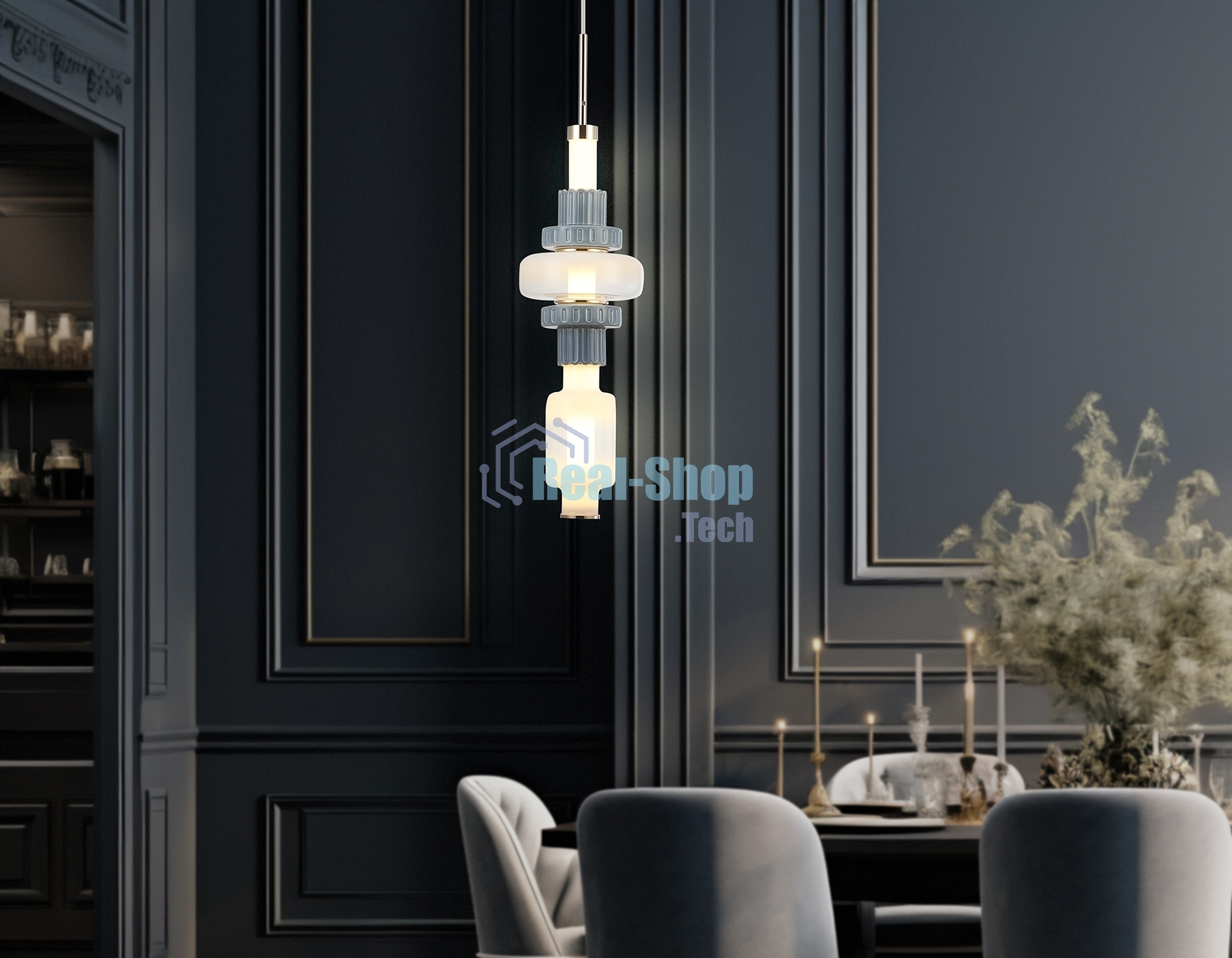 Светильник Ambrella light LH53121 GD/WH/GB золото/белый/серо-синий 19W 3000K D160*1880