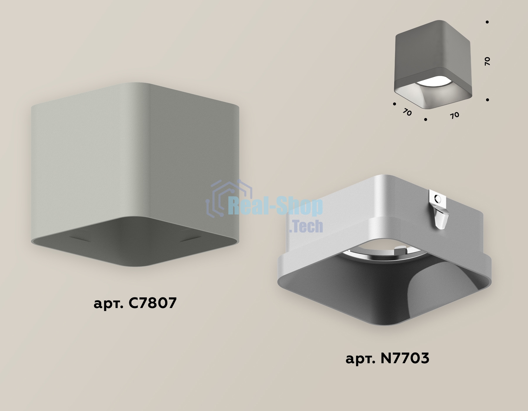 Светильник Ambrella Light XS7807003 SGR/SSL серый песок/серебро песок MR16 GU5.3 (C7807, N7703)