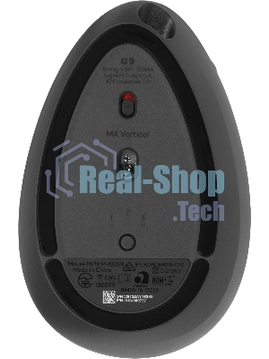 Мышь беспроводная Logitech MX Vertical черный, 4000 dpi, USB, Bluetooth/радиоканал, кнопки - 6