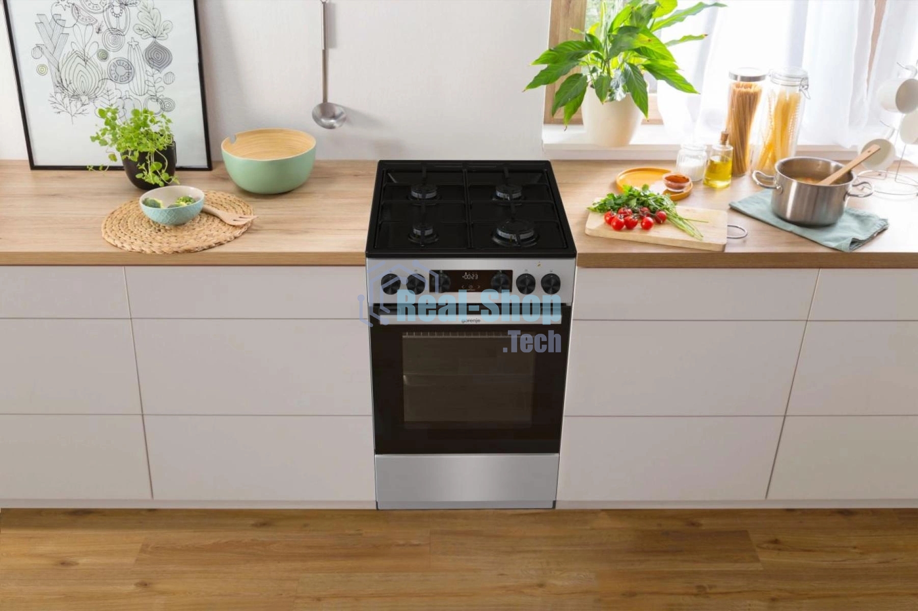 Плита комбинированная Gorenje GK5C60SJ серый, конфорок 4 газовых, духовка 62 л, 50 см x 85 см x 59.4 см