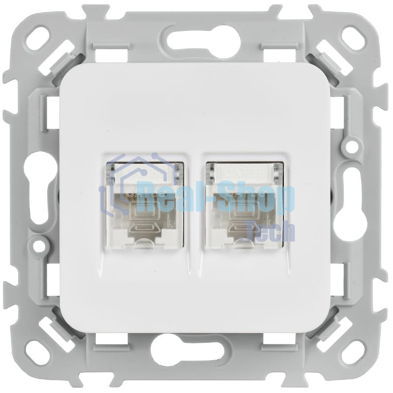 FLITE Розетка 2-ая компьютерная RJ45 кат.5Е UTP РК5е-2-0-ФлЖ жемчуг | FI-K22-1-K36 | IEK