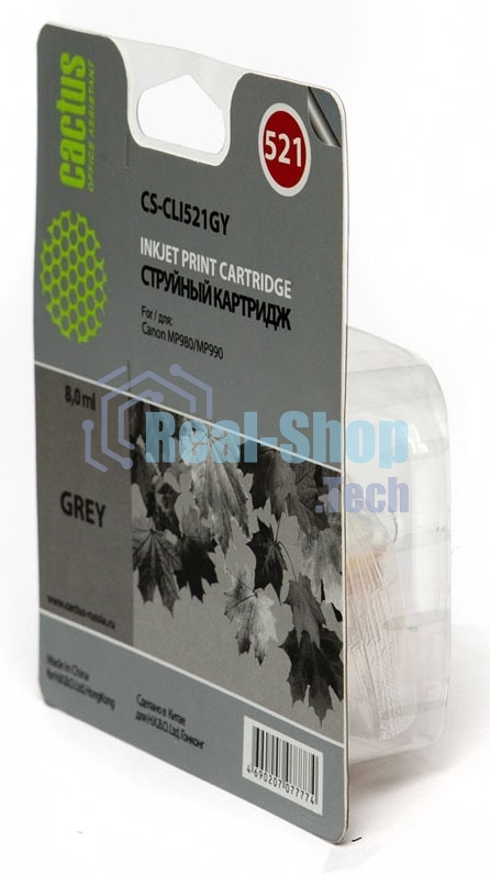 Картридж струйный Cactus CS-CLI521GY серый (8,4 мл) для Canon MP980/MP990