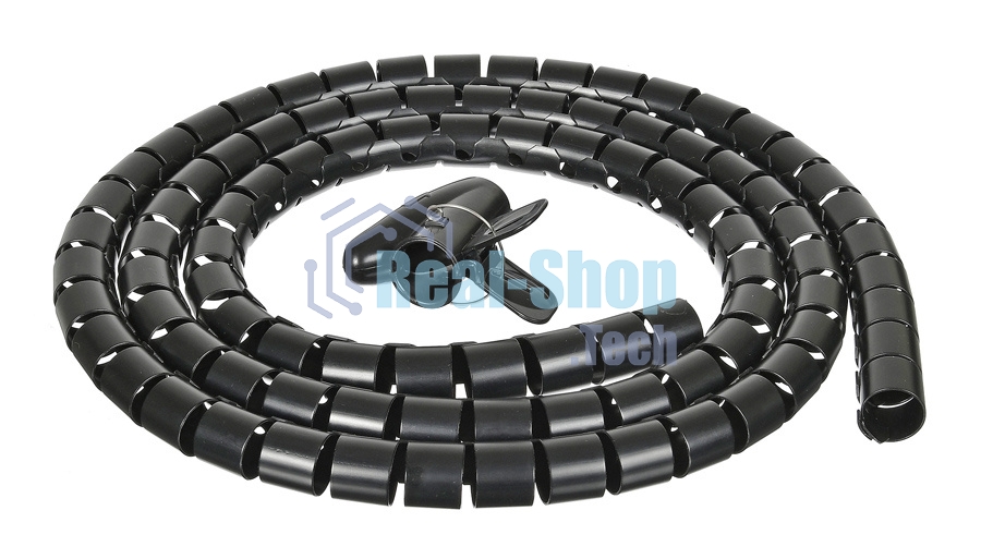 Кабельный органайзер Buro Spiral Hose 25x2000мм черный