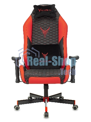 Кресло игровое Knight Neon черный/красный соты эко.кожа с подголов. крестовина металл