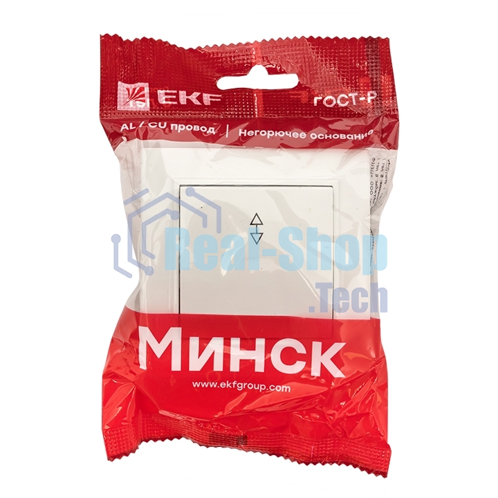 Выключатель 1-кл. СП Минск 10А проходной белый Basic EKF ERV10-025-10